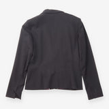 Black Wool Blend Single Breasted Blazer