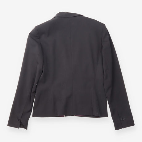 Black Wool Blend Single Breasted Blazer