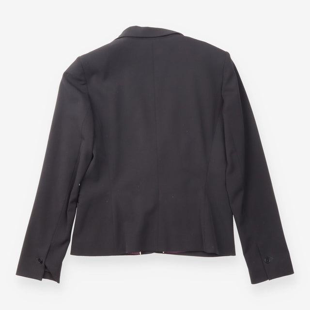 Black Wool Blend Single Breasted Blazer