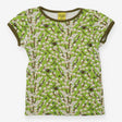 T-shirt Short Sleeve Green Goat Willow Print
