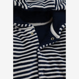 Blue and White Stripe Velour Cardigan