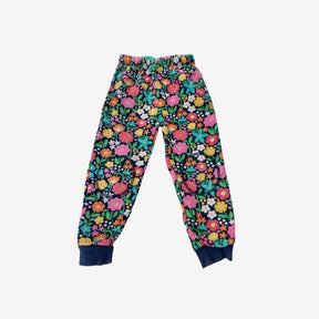 Joggers Navy Base Floral with turquoise drawstring