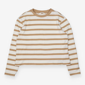 T-shirt brown and cream stripe 