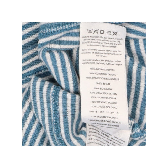 Frugi Organic Pointelle Blue Stripe Long Sleeve