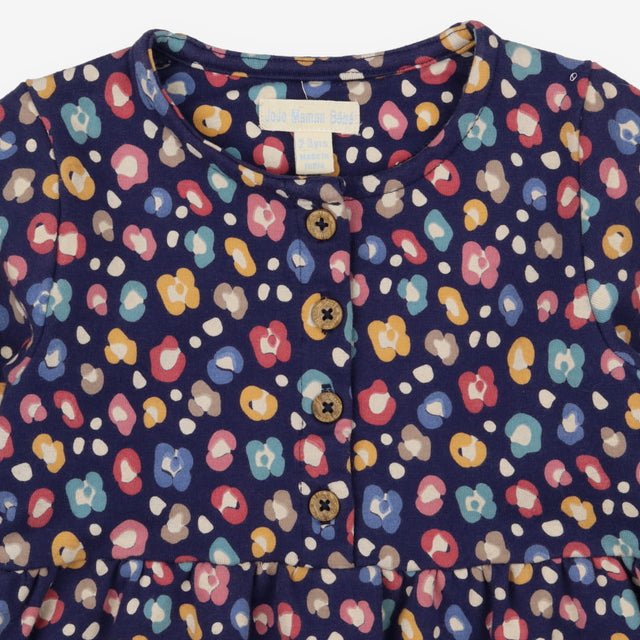 Navy Leopard Print Dress