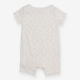 Romper shortie white small red flower