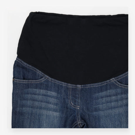 Indigo Mid wash Cropped Maternity Turn-Ups