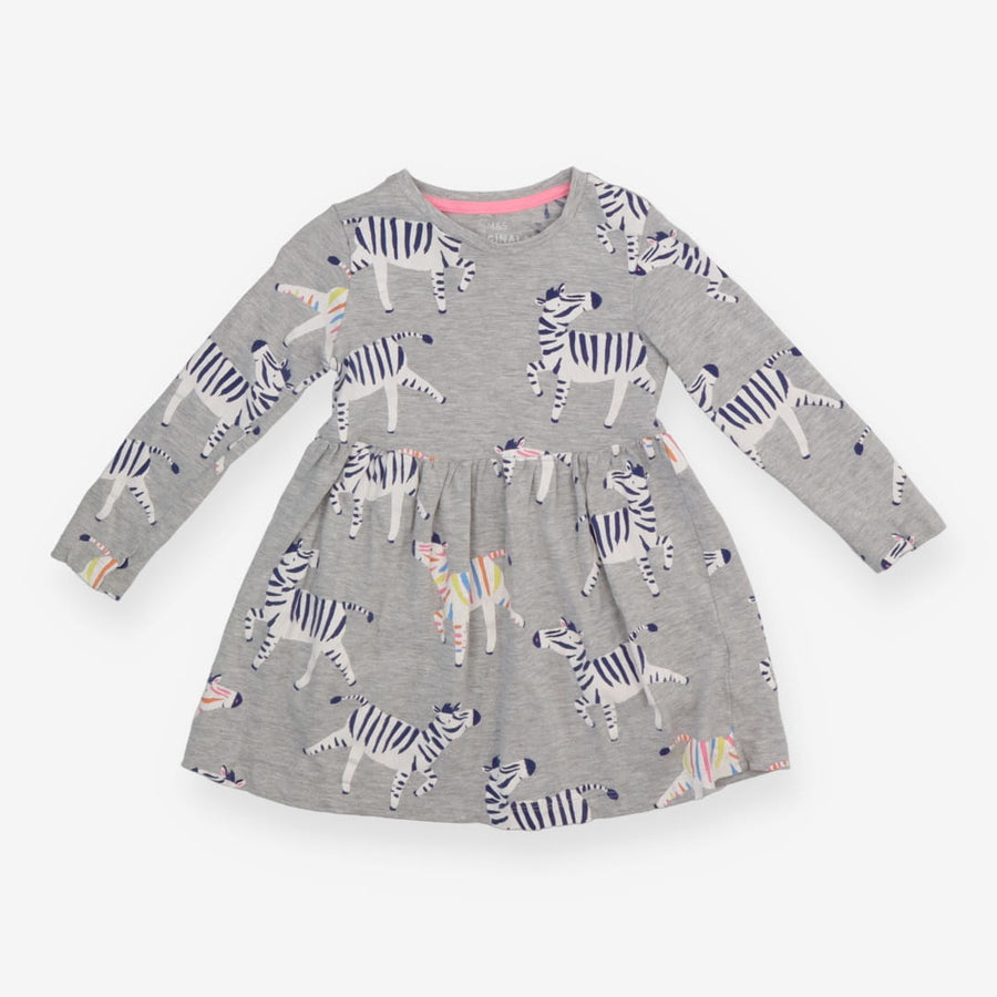 Dress Jersey Grey Zebra Print
