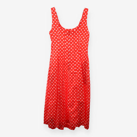 Red White Sunburst Cotton Sundress Sleeveless Fit 