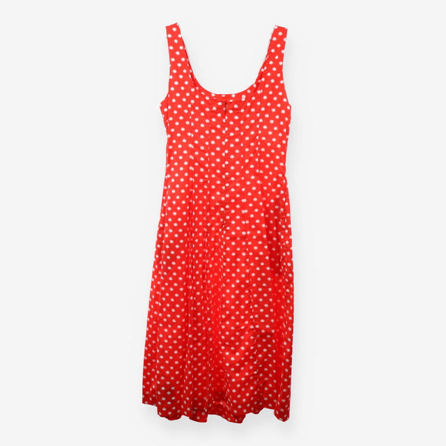 Red White Sunburst Cotton Sundress Sleeveless Fit 