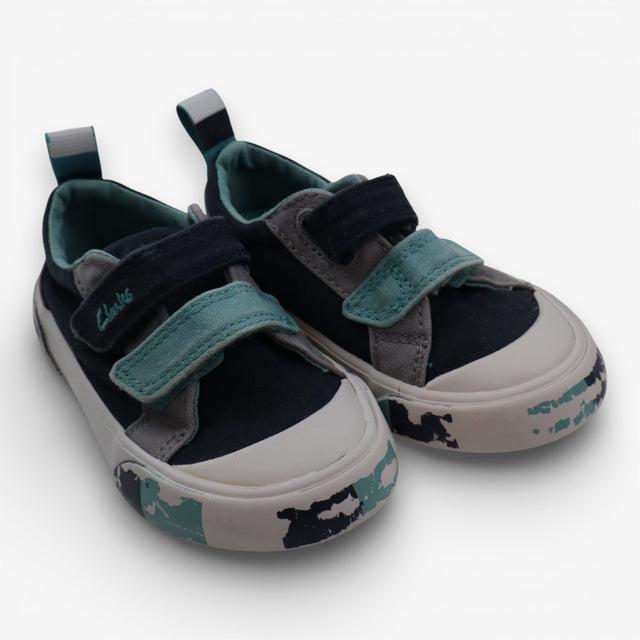 Trainers blue small canvas with Velcro straps