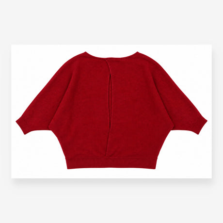 Fine Ribbed Batwing Sleeve Jumper Boat Neck Knit T