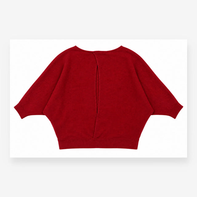 Fine Ribbed Batwing Sleeve Jumper Boat Neck Knit T