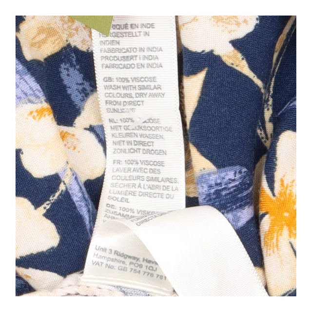 Skirt Navy Cream Floral Print Elastic Waist
