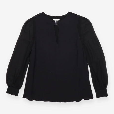 Reiss Black Long‑Sleeve Blouse – Silver Hardware C