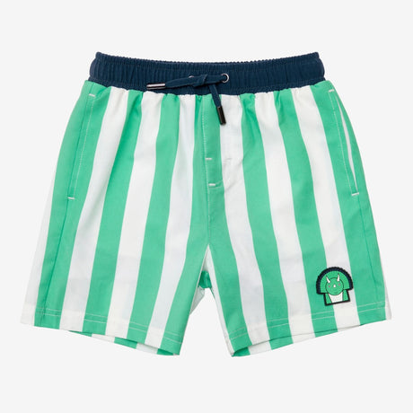 Spike the dino stripe green swim trunks