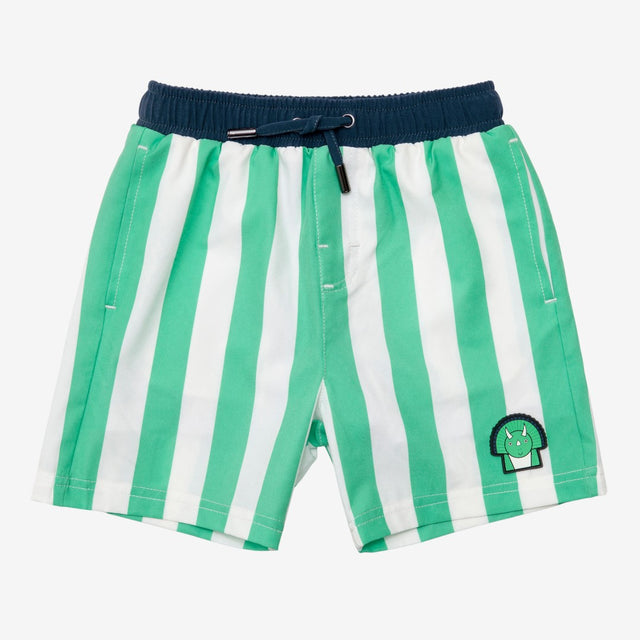 Spike the dino stripe green swim trunks