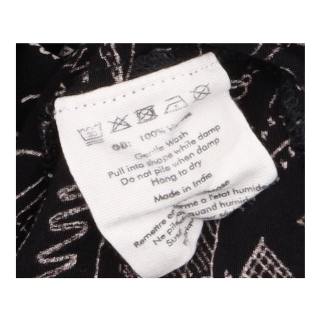 Dress Black White Abstract Print Button Front Midi