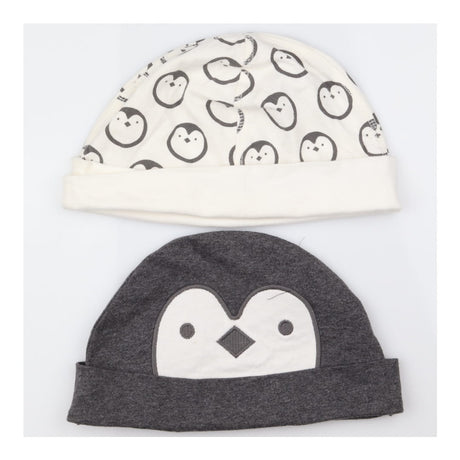 Grey Penguin Romper and Hats 3 Piece Set