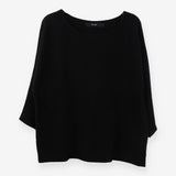 Black Fine Knit Boatneck Sweater