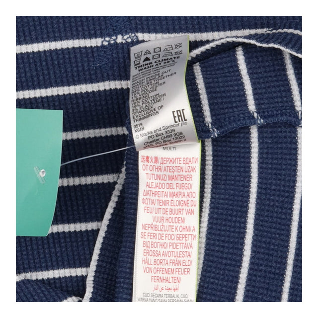 Blue Striped Long Sleeve Waffle
