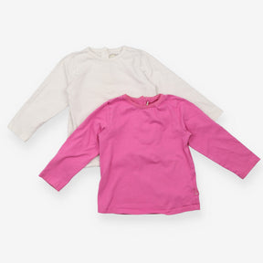 T-shirt long sleeve 2 pc white pink