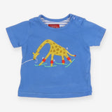 Blue skiing giraffe