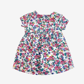 white/pink/purple flower dress