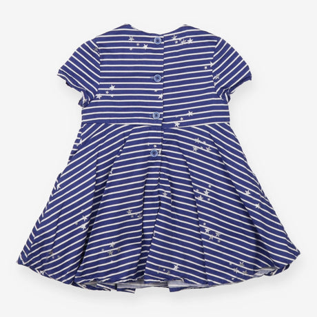 Dress Woven Blue Stripe with Silver Stars