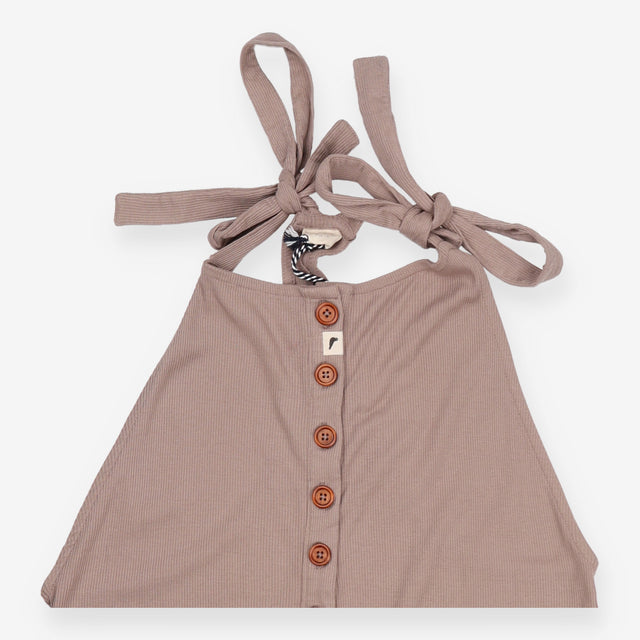 Stone ribbed dungarees