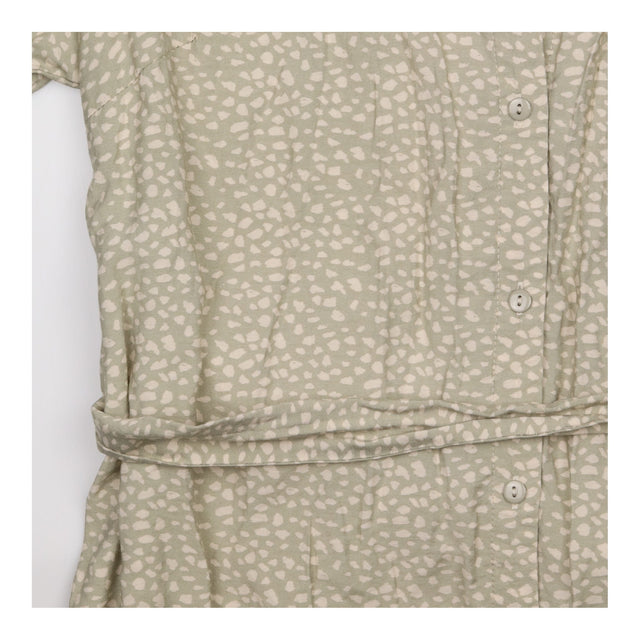Shirt Dress in Neutral Abstract Spot Print with Ti