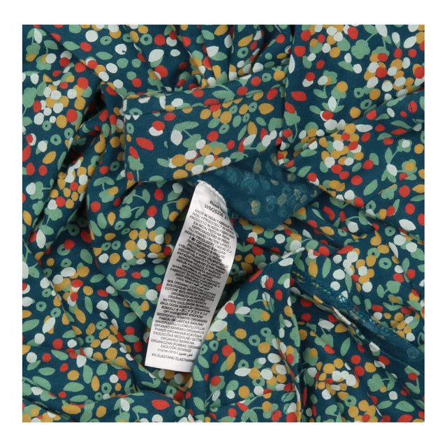 Skirt Rose Organic Cotton A-Line Maxi Floral Teal 