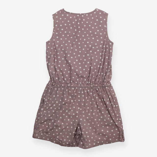Short Jumpsuit Grey White Dots
