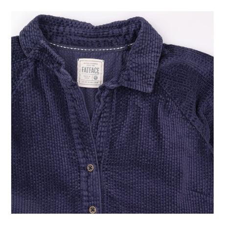 Dark Navy Blue Textured Cotton Seersucker 