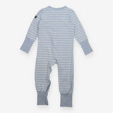 Sleepsuit zip stripe blue