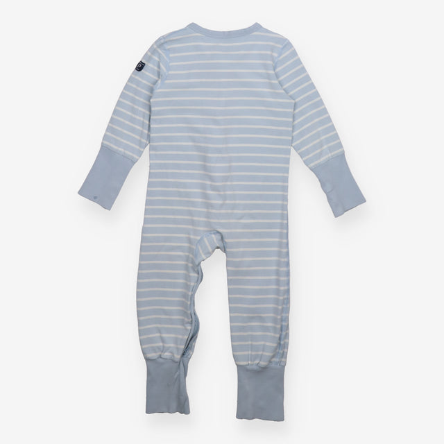 Sleepsuit zip stripe blue