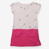 Jersey Dress Top Half White with Pink Strips and P