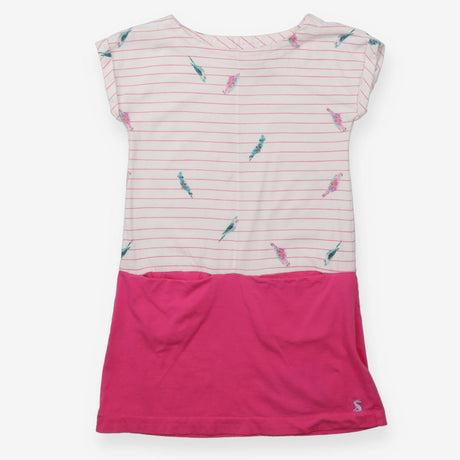 Jersey Dress Top Half White with Pink Strips and P