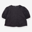 Broderie Anglaise V Neck Puff Sleeve Top Black
