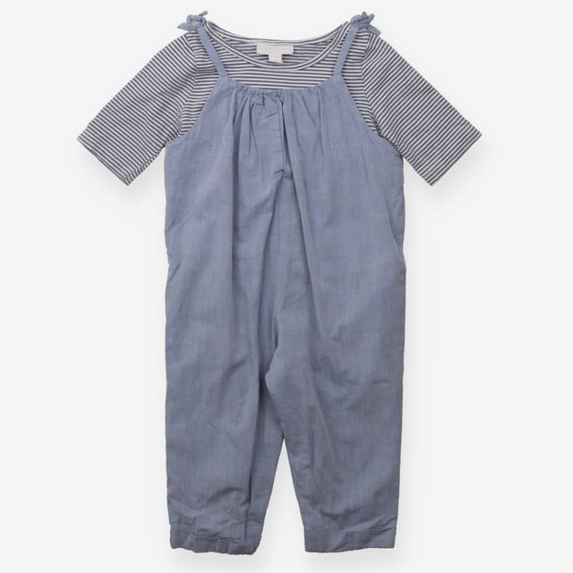 Outfit Romper Blue with Blue Striped T-Shirt