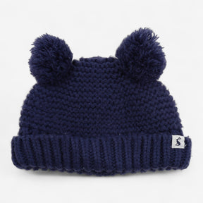 Navy Knitted Bobble Hat 