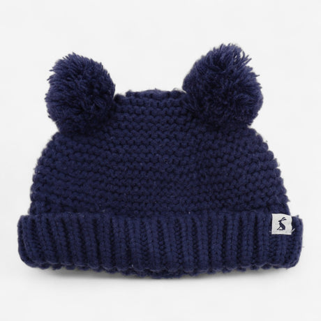 Navy Knitted Bobble Hat 