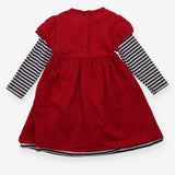 Dress long sleeve red navy and white striped sleev
