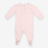 Pink Floral Collared Sleepsuit 