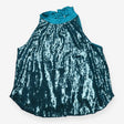 Teal Liquid Sequin Halter Top – Draped Party Style