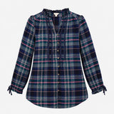Check Blouse Navy and Pink