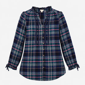 Check Blouse Navy and Pink