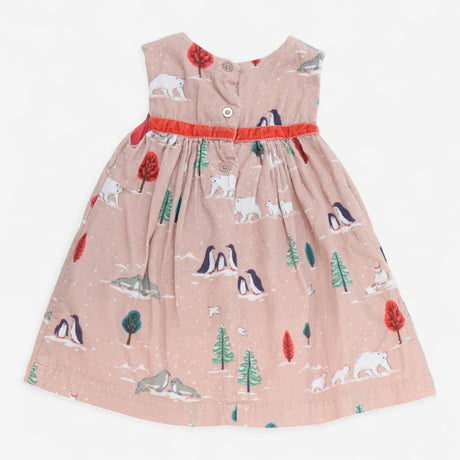 Dress cord Dusky Pink with Winter Animals