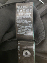 Shirt Black Satin Collared Long Sleeve Button Thro
