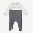 Sleepsuit Collared Navy Stripe 